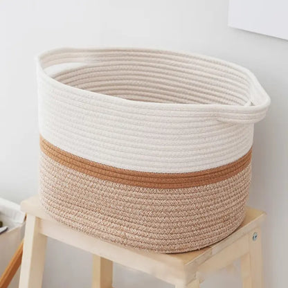 Jute Storage Baskets - Space-Saving Organizers for Toys and Blankets, 20" x 13.2", 65L Capacity - 2-Pack Large Foldable Laundry Baskets