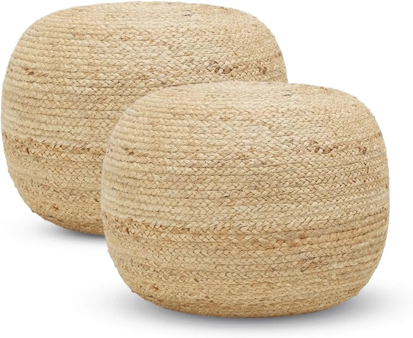 Jute Braided Pouf Ottoman