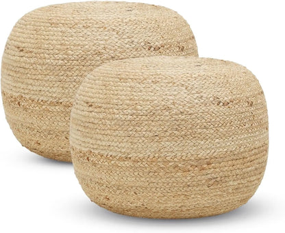 Jute Braided Pouf Ottoman