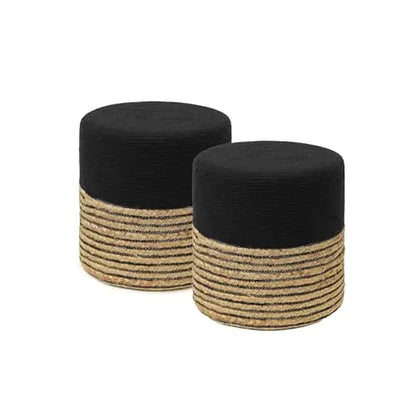 Jute Braided Pouf Ottoman