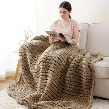 Battilo I Handmade Cable Knit Crochet Blanket, Spring Cozy Rope Knot Chunky Throw Blankets for Couch Home Decor,50"X60"