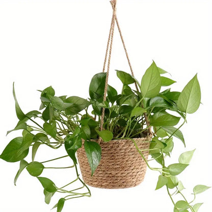 Garden Hanging Planter Macrame Plant Storage Basket Jute Rope Woven Indoor Outdoor Flower Pot Holder Plant Hangers Home Decor Garden Accessories #GLOBAL PICKS