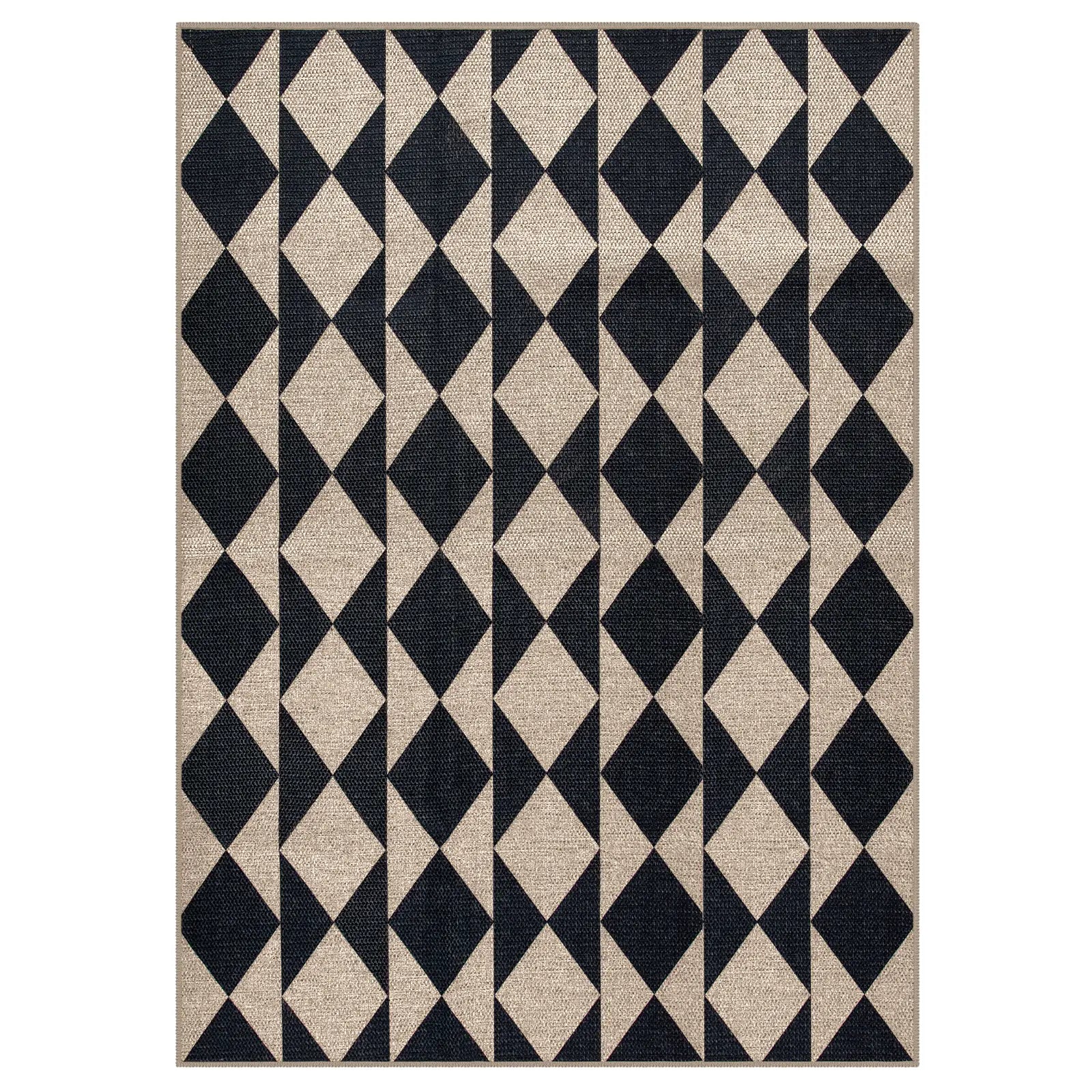Lahome Checkered Easy Jute Runner Rug, Hallway Kitchen Runner Rug Non Slip Washable Outdoor Carpet for Entryway Indoor, Checkerboard Indoor Outdoor Carpet for Hallway Entry