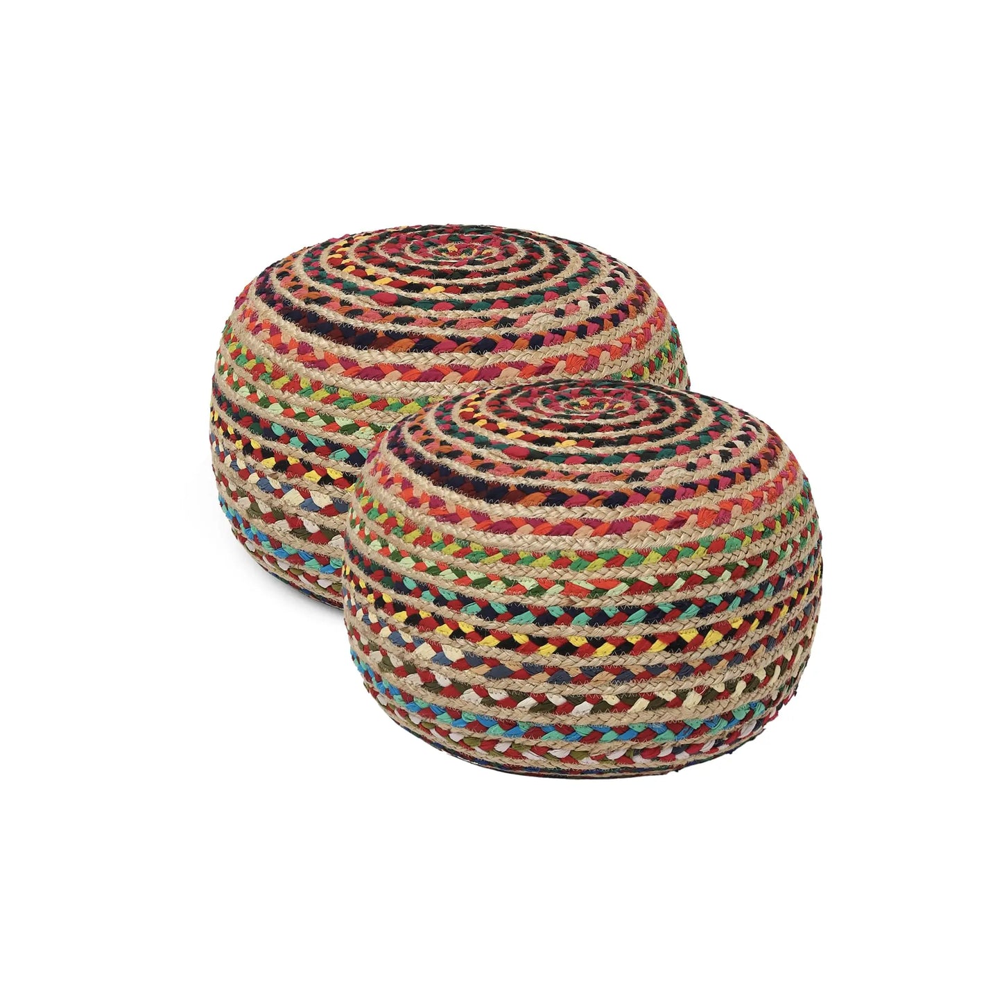 Jute Braided Pouf Ottoman