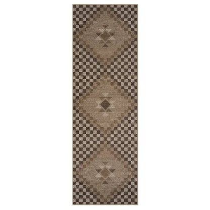 Lahome Checkered Easy Jute Runner Rug, Hallway Kitchen Runner Rug Non Slip Washable Outdoor Carpet for Entryway Indoor, Checkerboard Indoor Outdoor Carpet for Hallway Entry