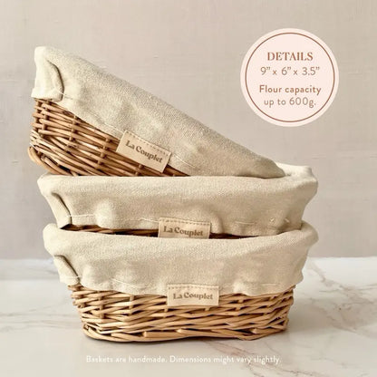 Sourdough Bread Proofing Basket, Wicker, Oval 9 and 12 Inches
