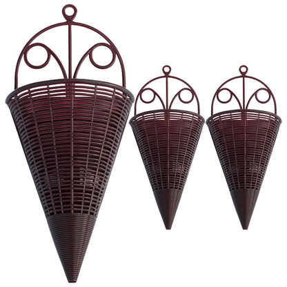 3Pcs Orchid Basket Orchid Hanging Flower Basket Orchid Wall Planter Orchid Hanging Planter Woven Pot Wall-Mounted Baskets Decor