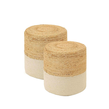 Jute Braided Pouf Ottoman