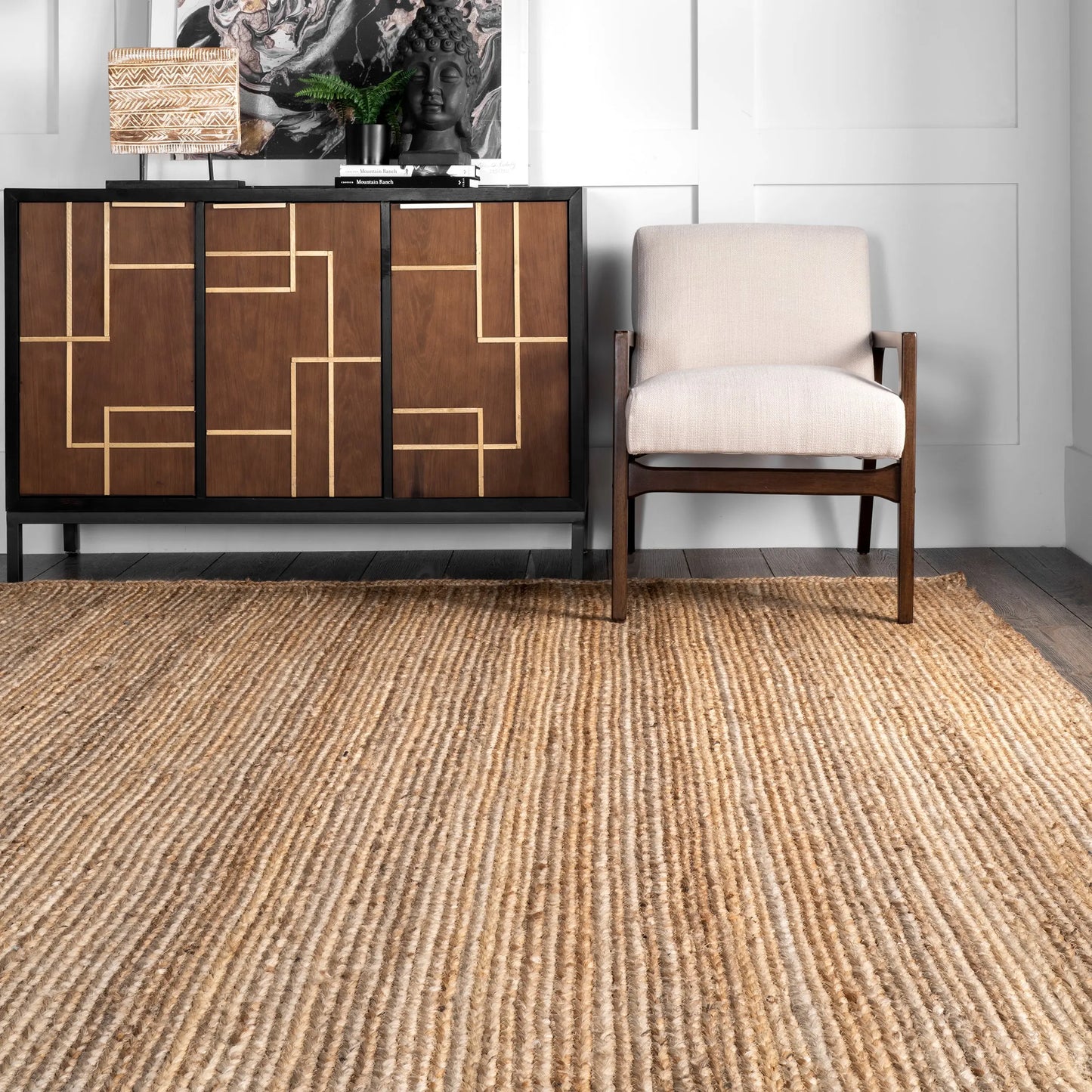 Rigo Hand Woven Farmhouse Jute Area Rug