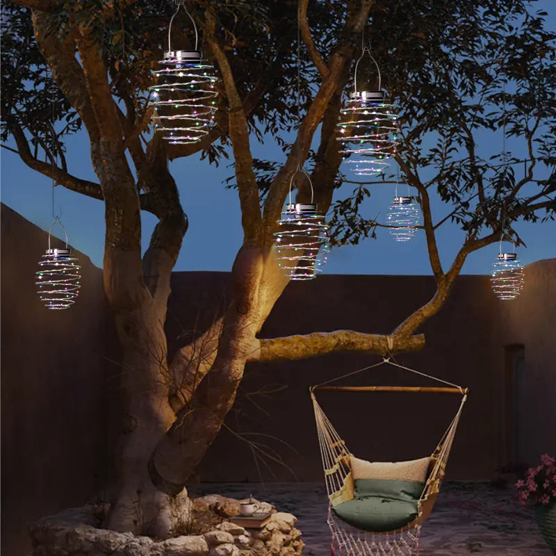 4 Pack Outdoor Solar Hanging Lantern Lights - 60LED Waterproof Solar Pineapple Light Outdoor for Garden,Yard Porch Lawn Backyard Landscape Pathway Patio outside Gardening