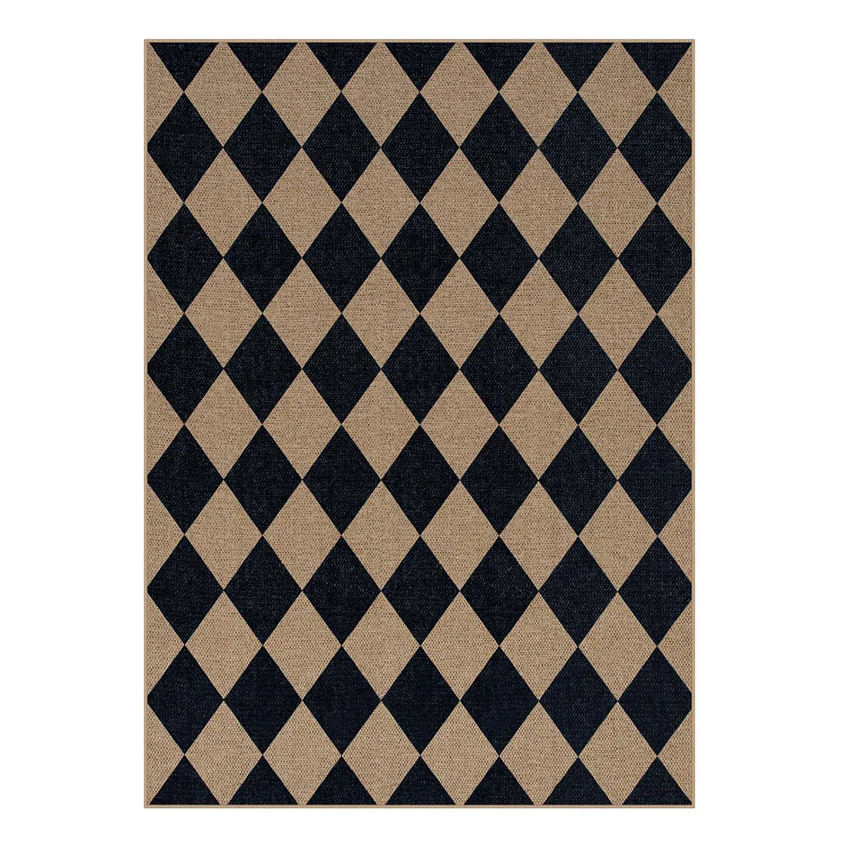 Lahome Checkered Easy Jute Runner Rug, Hallway Kitchen Runner Rug Non Slip Washable Outdoor Carpet for Entryway Indoor, Checkerboard Indoor Outdoor Carpet for Hallway Entry