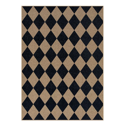 Lahome Checkered Easy Jute Runner Rug, Hallway Kitchen Runner Rug Non Slip Washable Outdoor Carpet for Entryway Indoor, Checkerboard Indoor Outdoor Carpet for Hallway Entry