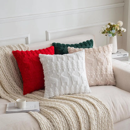 2 Pcs Christmas Tree Decorative Throw Pillow Covers Soft Fluffy Pillowcases for Home Décor Boho Pillow Covers for Couch Bedroom, Cushion Covers