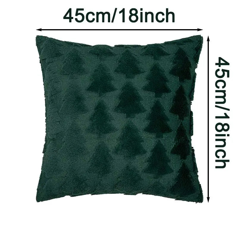 2 Pcs Christmas Tree Decorative Throw Pillow Covers Soft Fluffy Pillowcases for Home Décor Boho Pillow Covers for Couch Bedroom, Cushion Covers