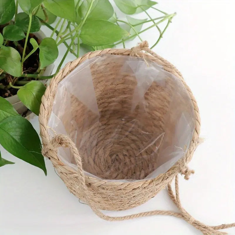 Garden Hanging Planter Macrame Plant Storage Basket Jute Rope Woven Indoor Outdoor Flower Pot Holder Plant Hangers Home Decor Garden Accessories #GLOBAL PICKS