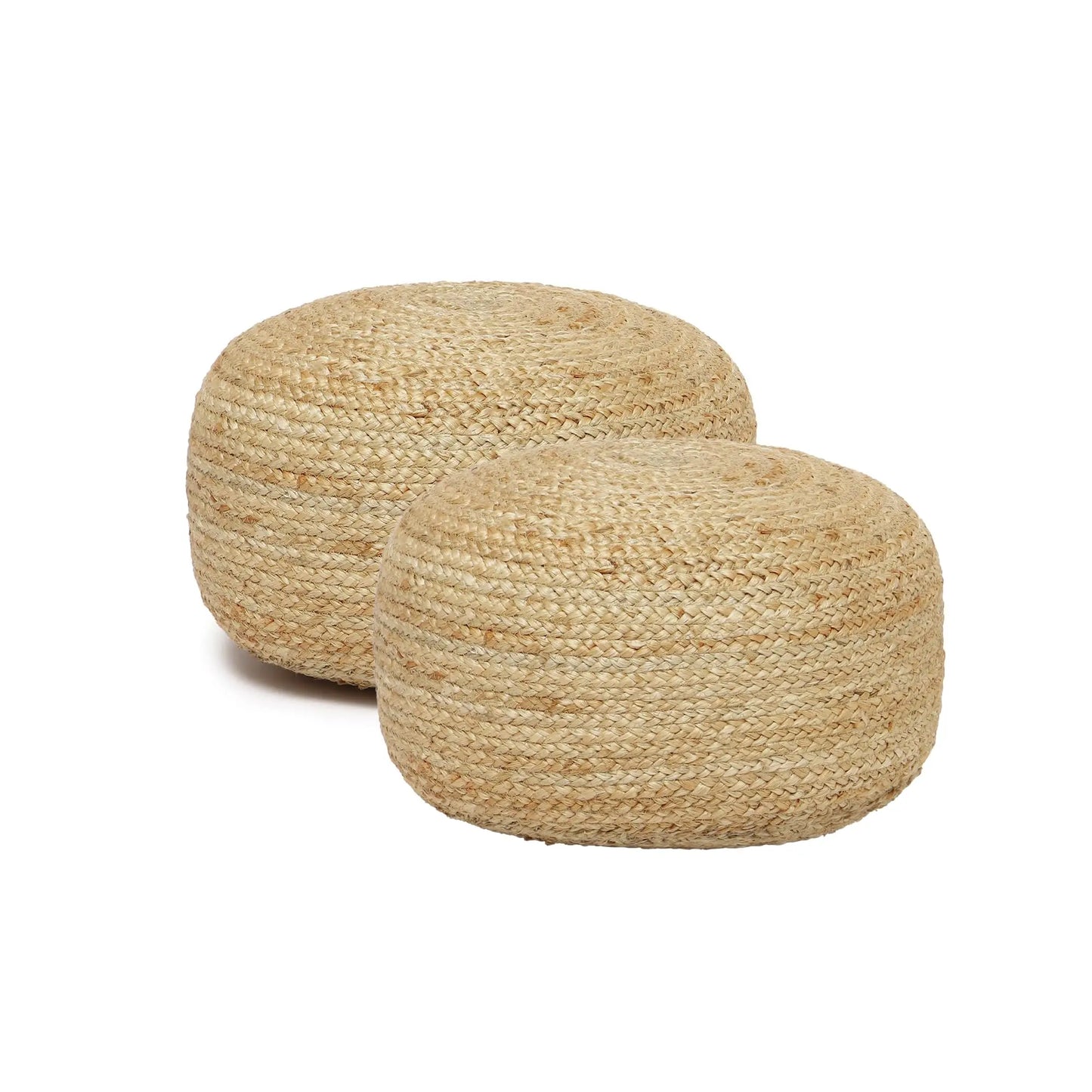 Jute Braided Pouf Ottoman