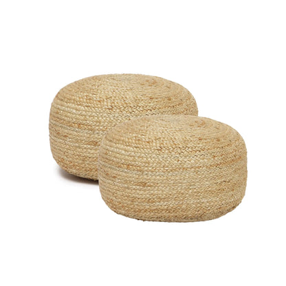 Jute Braided Pouf Ottoman