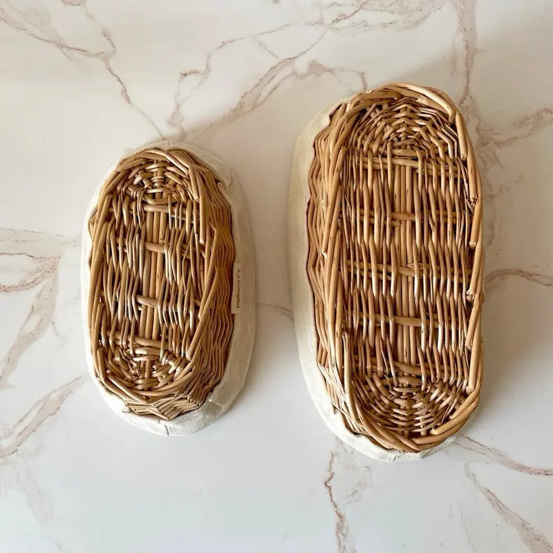Sourdough Bread Proofing Basket, Wicker, Oval 9 and 12 Inches