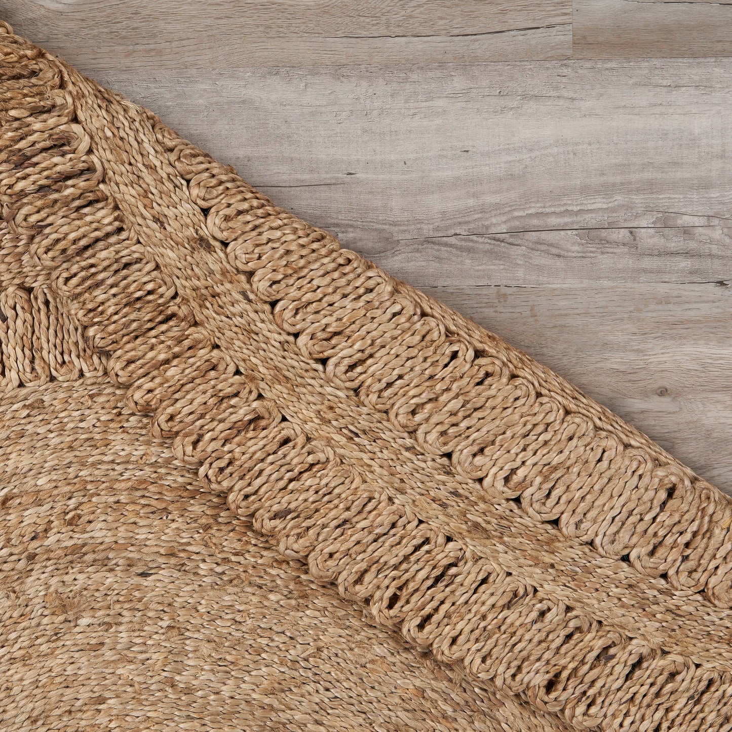 Noctra Farmhouse Striped Hand-Braided Jute Rug - Reversible Eco-Friendly Bohemian Style round Rug for Entryways Dining Rooms & Living Areas